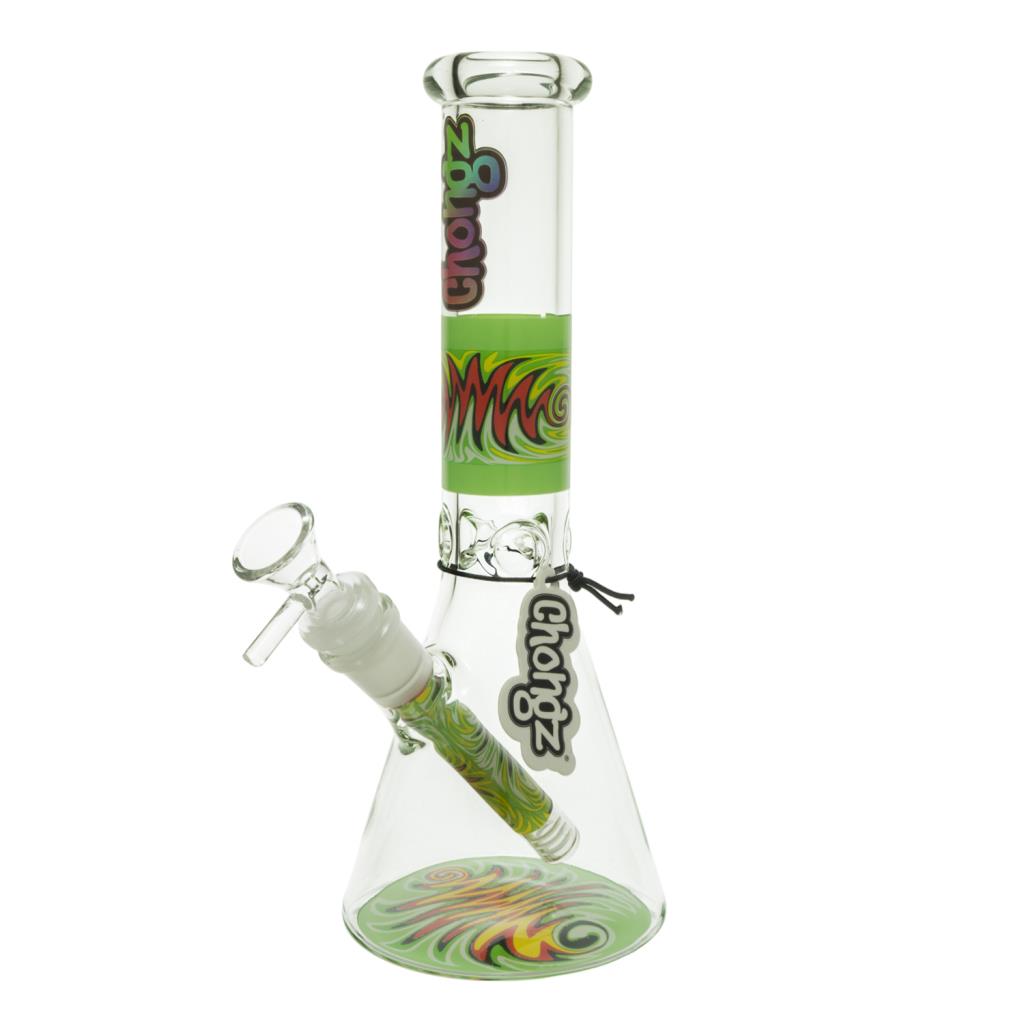 Chongz Glass 25cm Freak Scene 5mm Glass Beaker - green