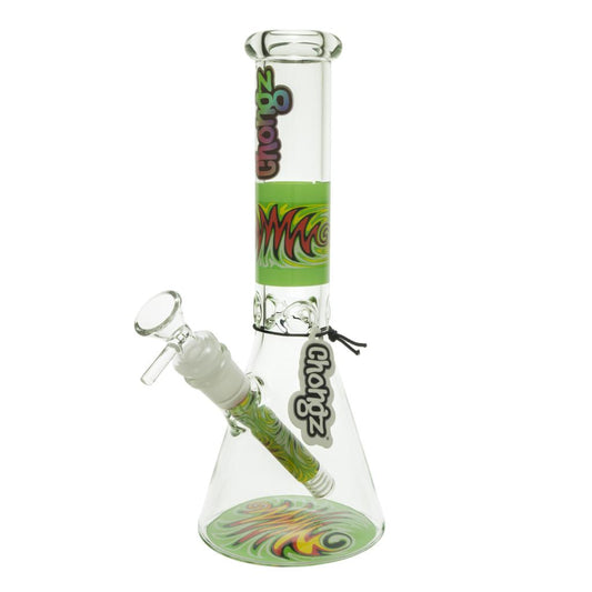 Chongz Glass 25cm Freak Scene 5mm Glass Beaker - green