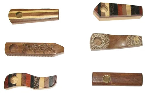 Wooden Flat Shaped Small Pipe - Various WP40