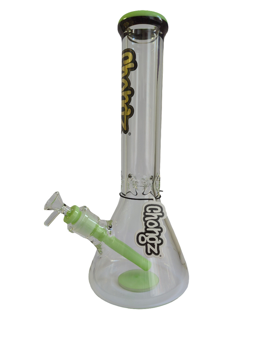 Chongz Glass 35cm "Vic" 9mm Green Accent Waterpipe
