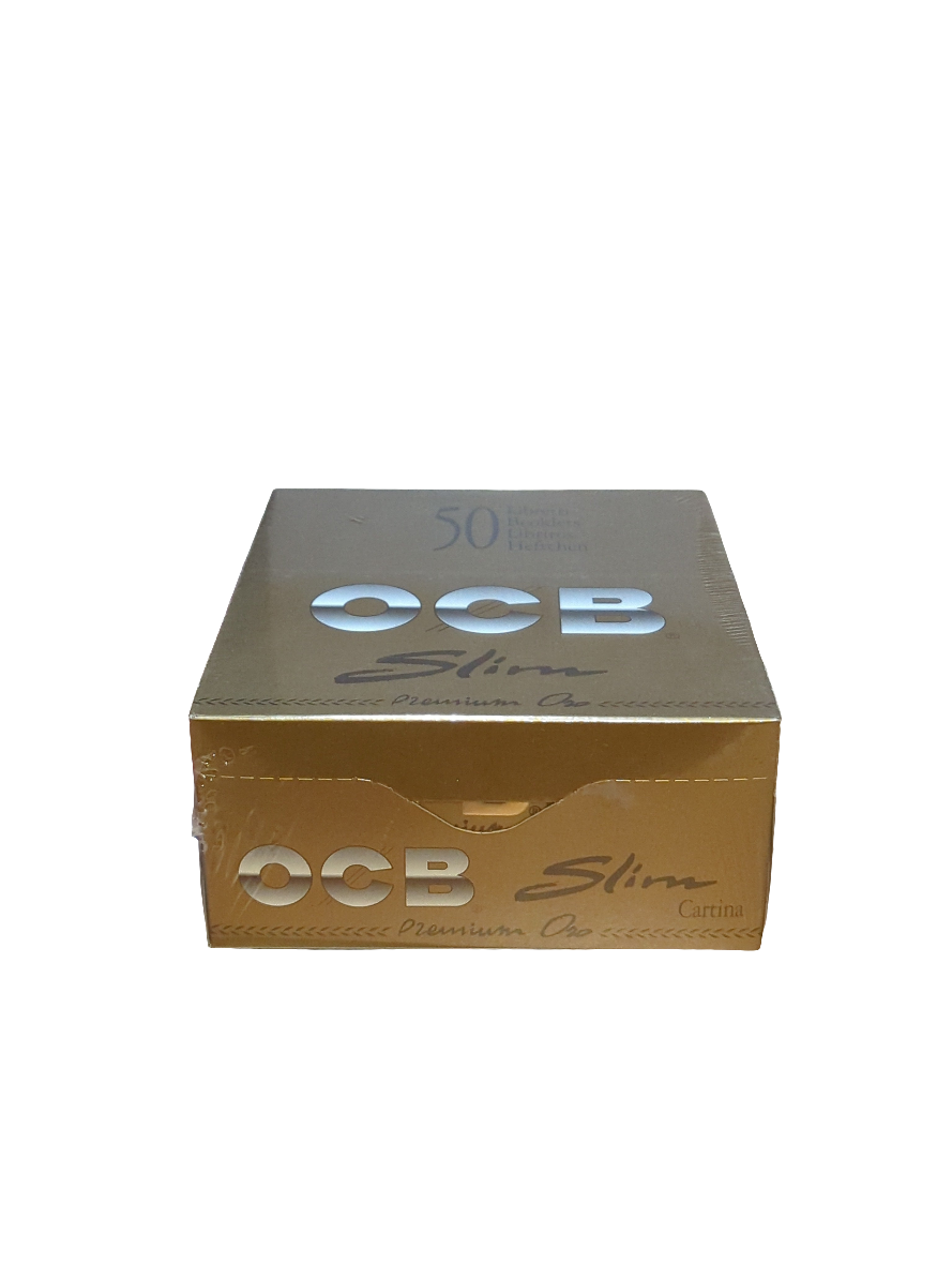 OCB GOLD Premium King Size Slim Rolling Papers - OCB Rolling Papers Cartina Gold - (Pack of 50) BOX