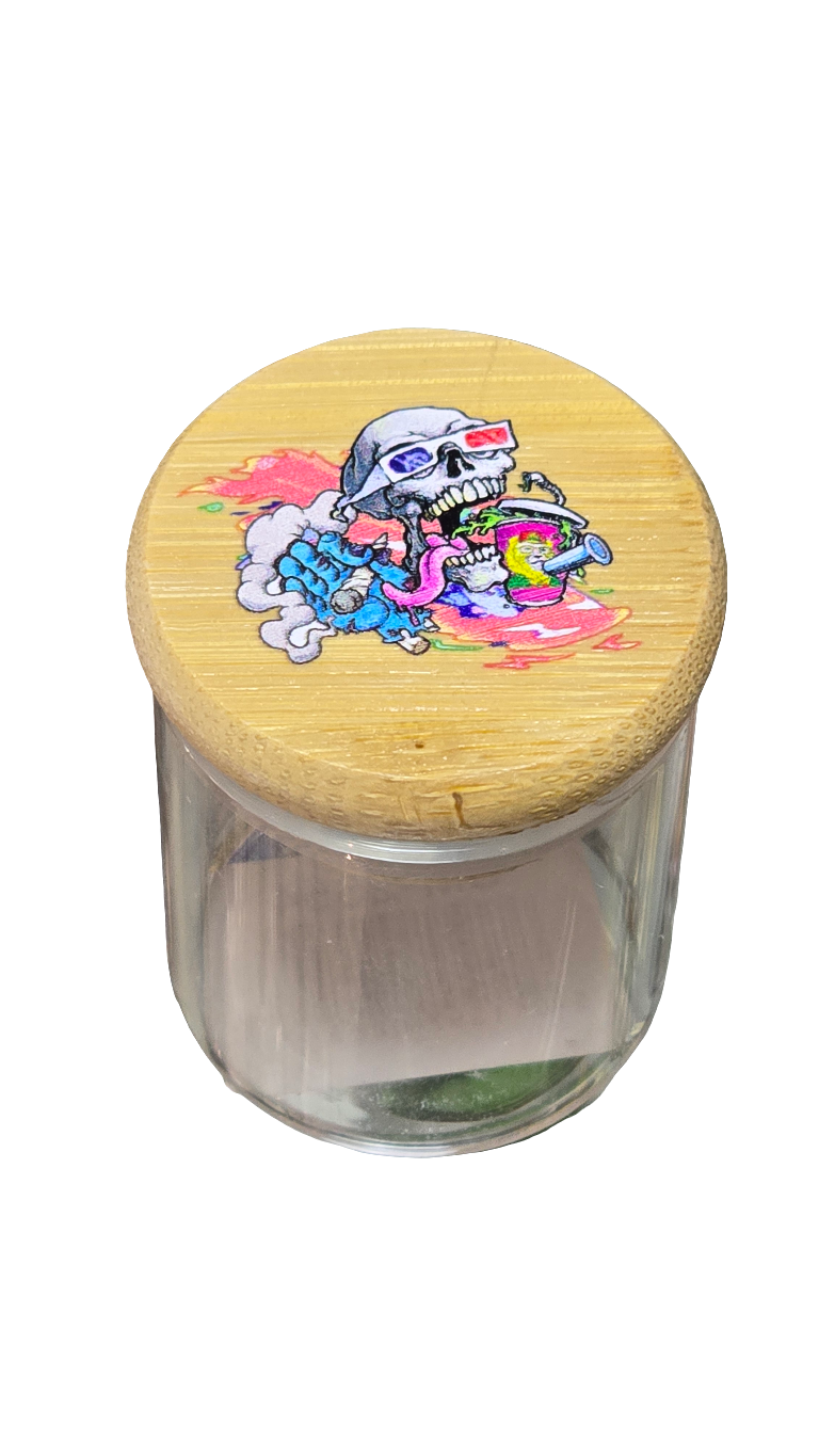 Clear Bamboo & Glass Jars (48 x 40mm)