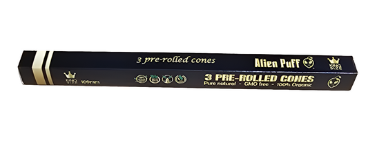 75 Alien Puff Black & Gold King Size Pre-Rolled Cones - 3 Pack - 10 Pack