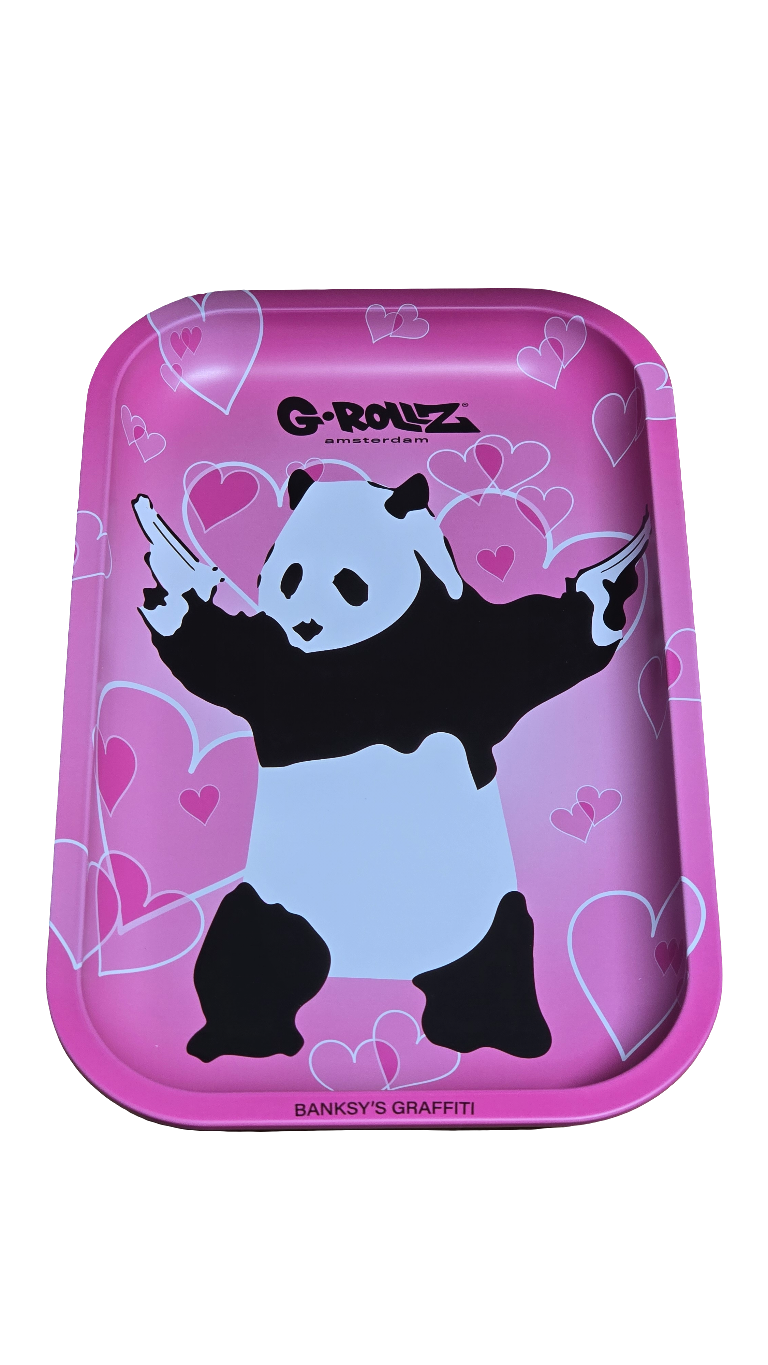 G-Rollz Banksy's Graffiti 'Panda Gunnin' Medium Tray 17.5 x 27.5cm