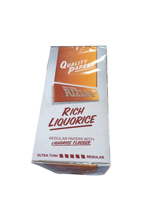 RIZLA Flavoured Rolling Papers Regular LIQUORICE (100 per box) BOX