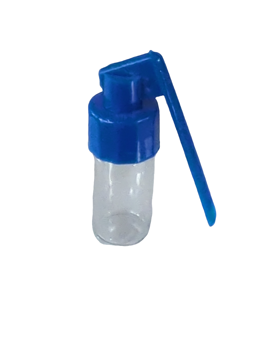 Glass Snuff Bottle Vial With Plastic Spoon