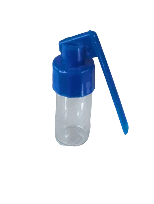 Glass Snuff Bottle Vial With Plastic Spoon
