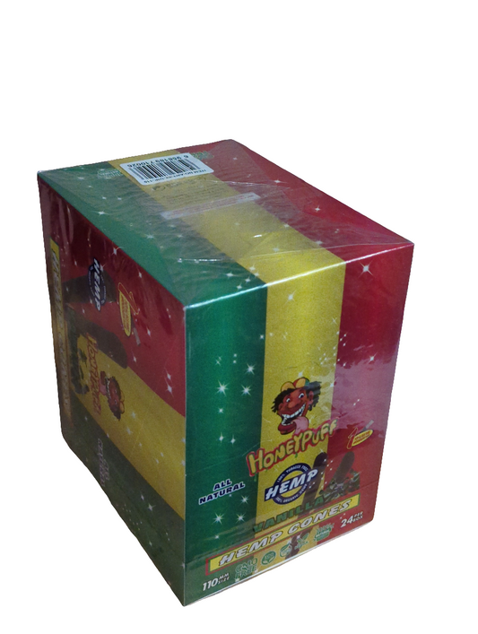 HoneyPuff Flavoured Pre-Rolled Cones With Wood Tip - Vanilla 3pc (24pc) BOX