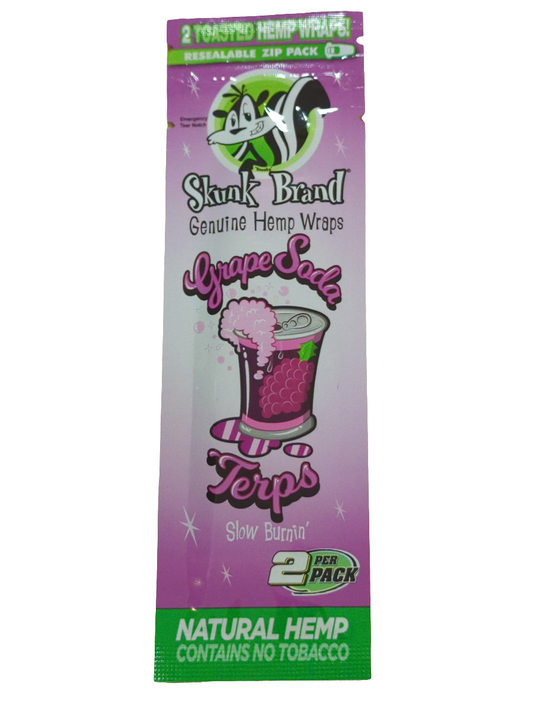 Skunk Brand Terp Hemp Wraps Grape Soda 10 Pack