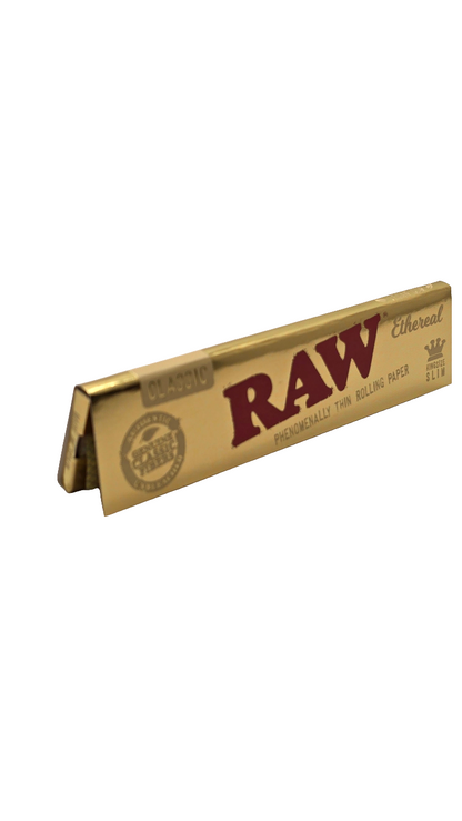 RAW Ethereal Gold - Ultra-Thin Kingsize Slim Rolling Papers BOX