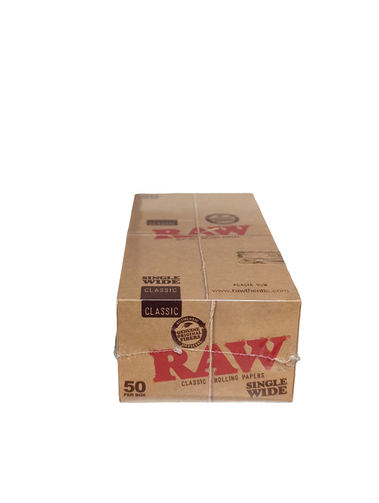 RAW CLASSIC Single Wide Rolling Papers (50 Per Box) BOX
