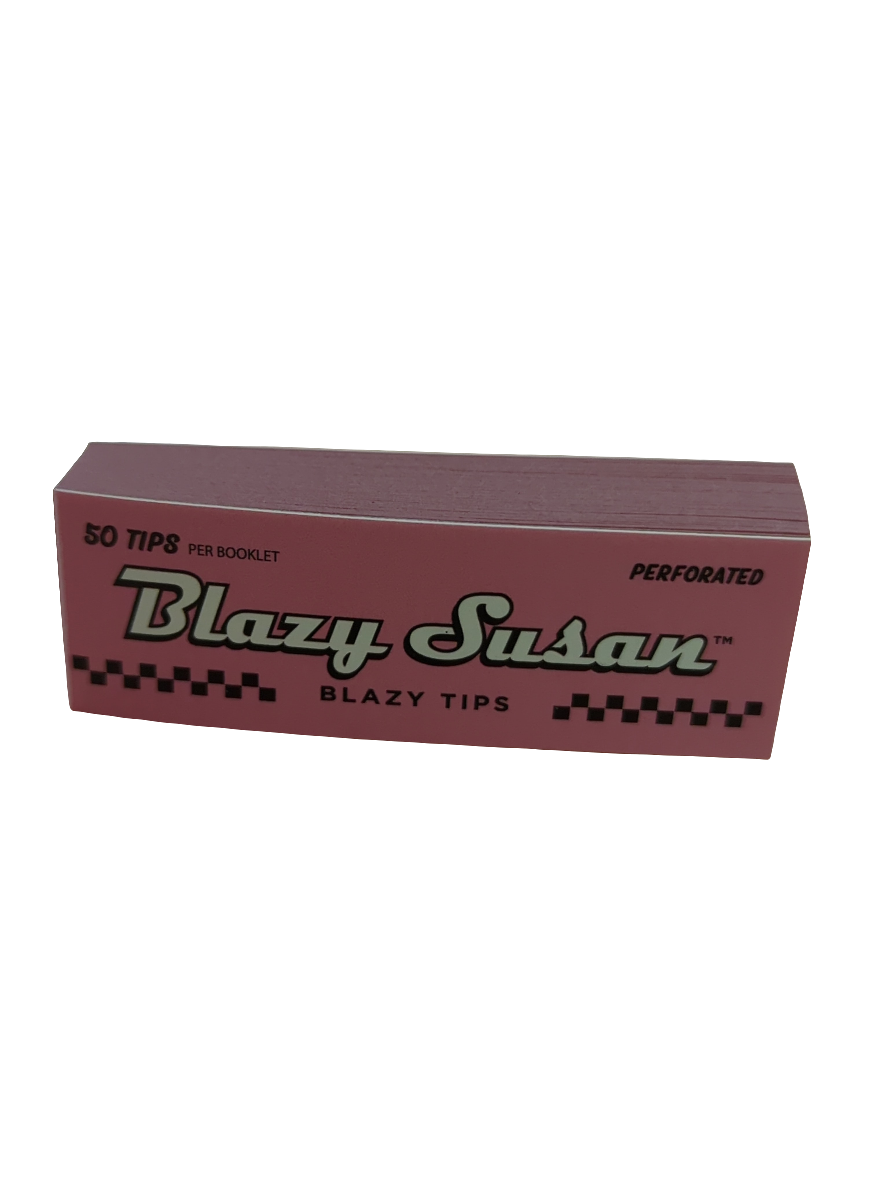 Blazy Susan - Pink Filter Rolling Tips - 50 Tips Per Booklet - Box of 25 Booklets