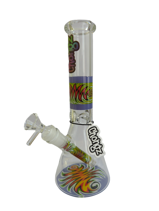 Chongz Glass 25cm "Freak Scene" 5mm Glass Beaker - Blue