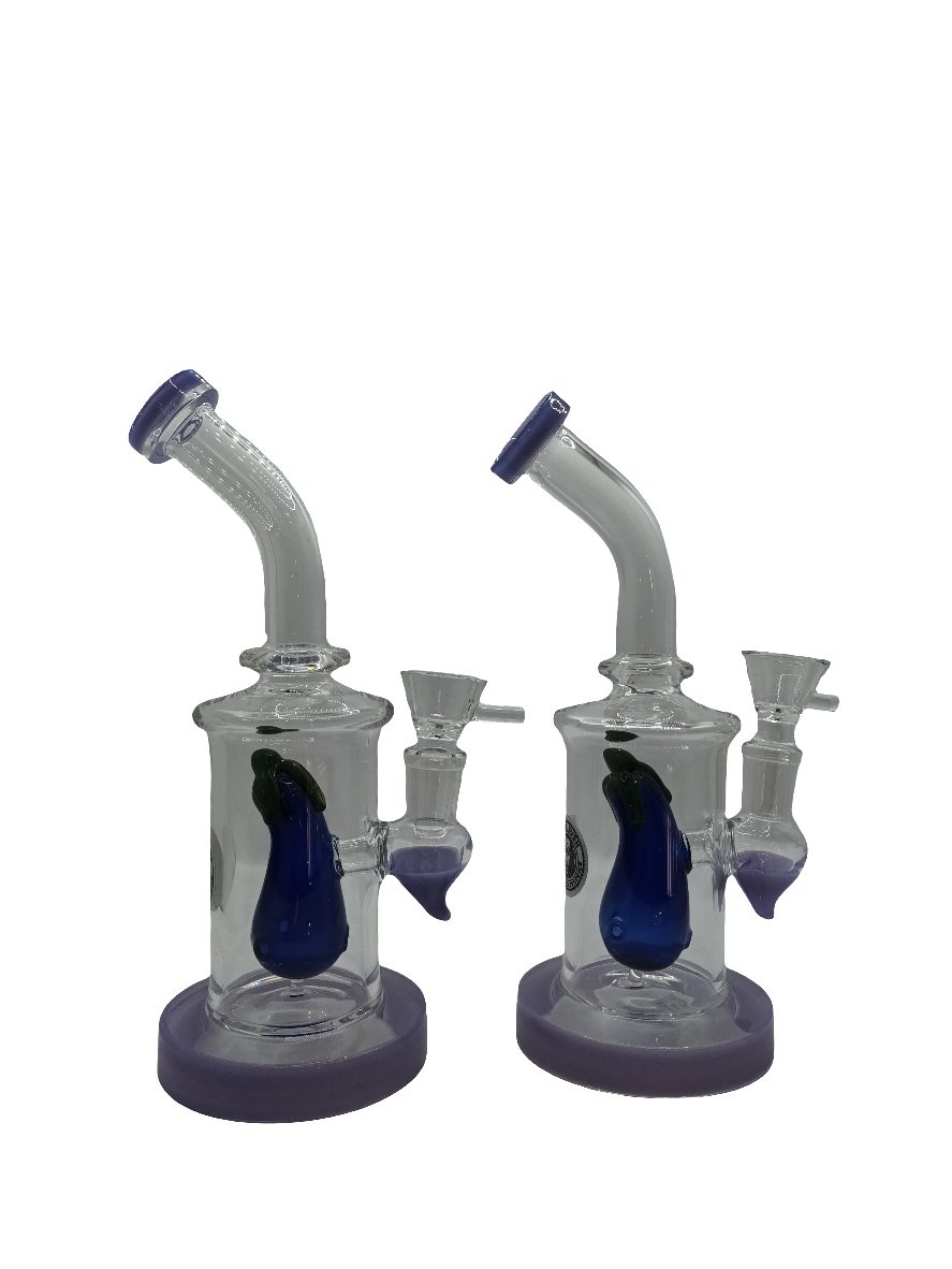Basil Bush Glass Mini 17cm Percolator Bong (14mm) AUBERGINE 290gm