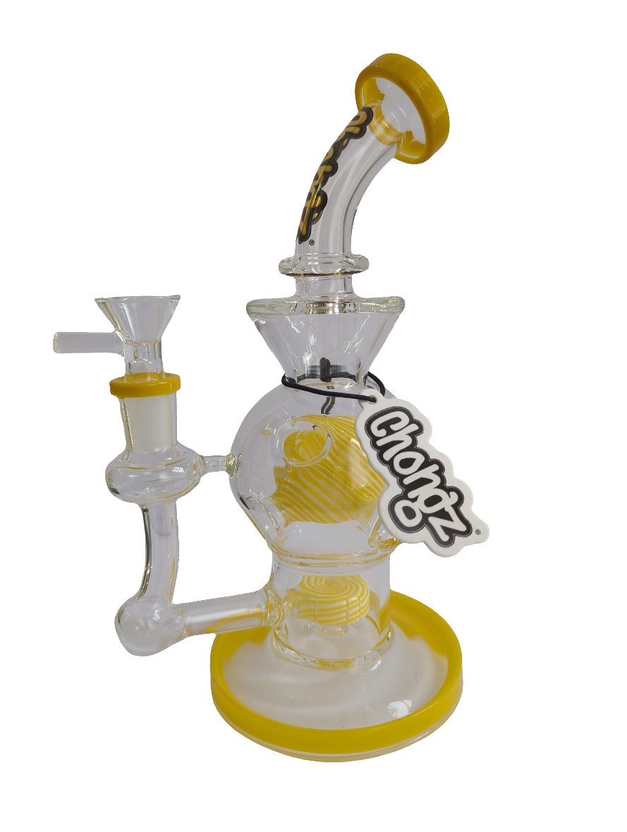 Chongz 24cm "Big Balls" Yellow Accent Glass Waterpipe