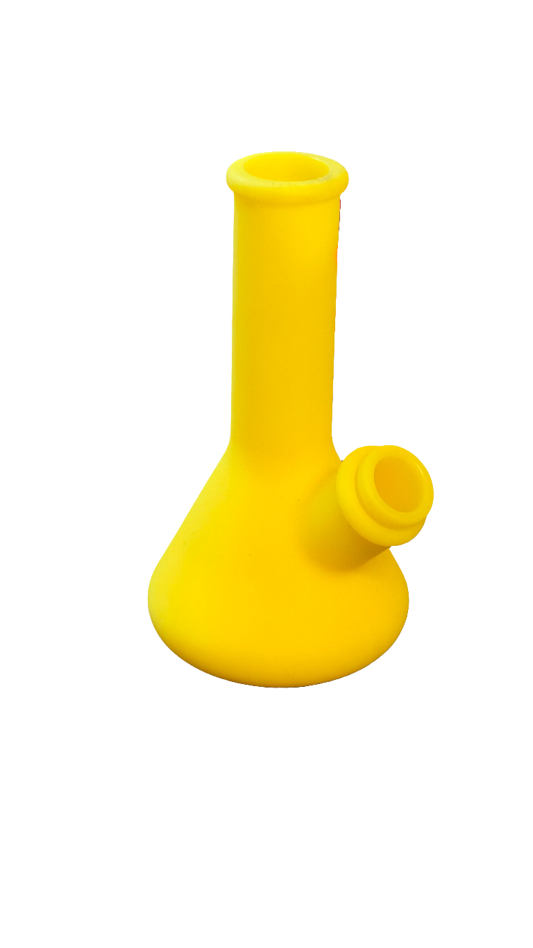 Silicone - Mini Yellow bRig Road Beaker Bong