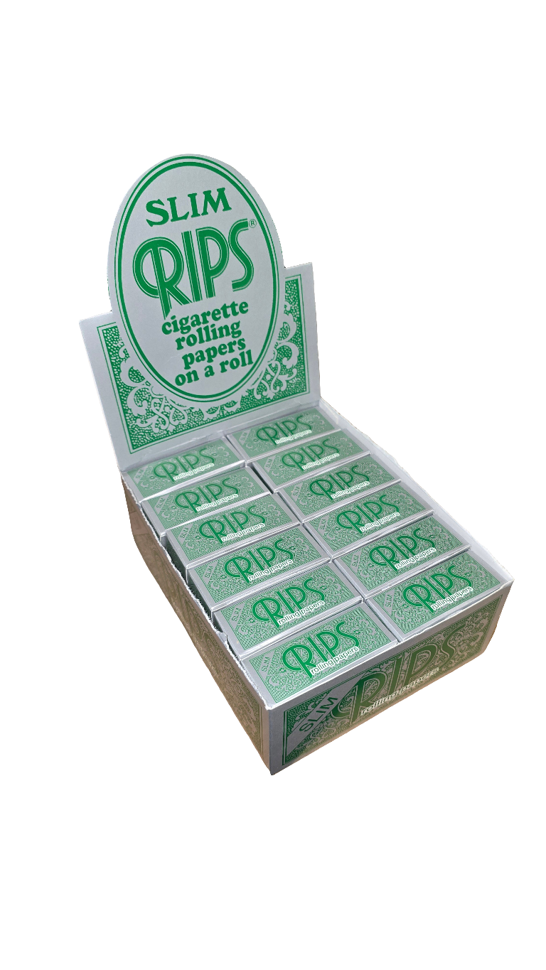 Rips Rolling Papers Rolls - Green Slim Lightweight Papers on a Roll - 5meter BOX