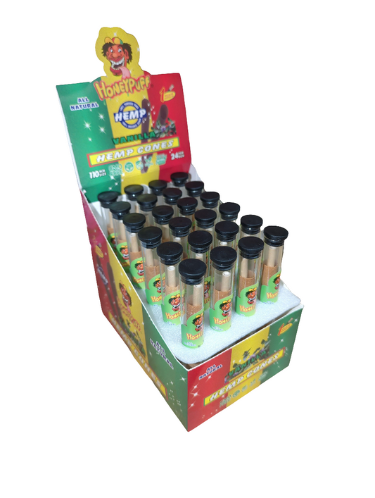 HoneyPuff Flavoured Pre-Rolled Cones With Wood Tip - Vanilla 3pc - 10 Pack