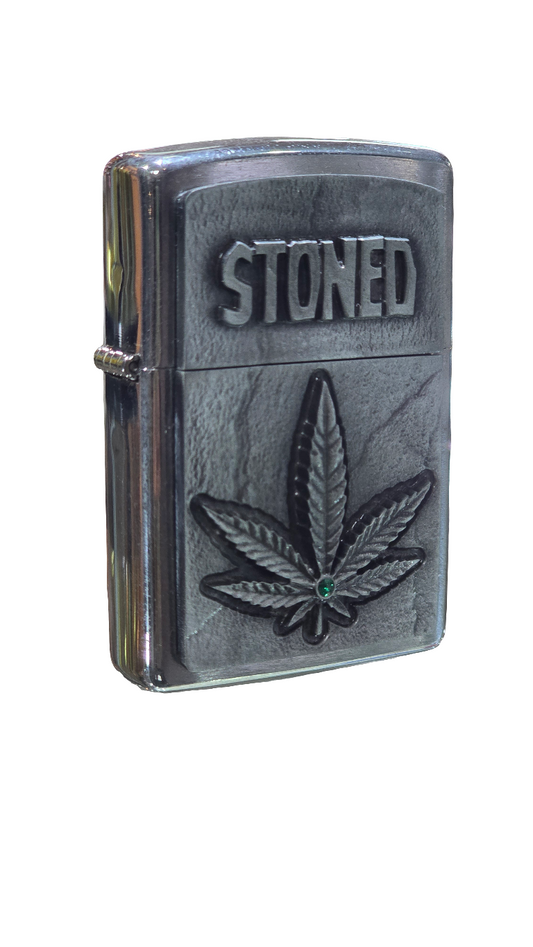 Zippo - PL 200 Stoned Emblem -  - Brushed Chrome