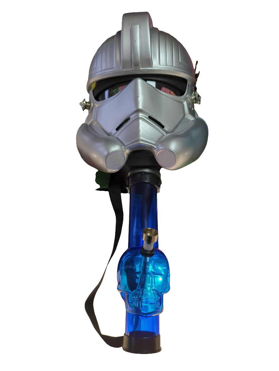 Star Troop Gas Mask Waterpipe - Silver