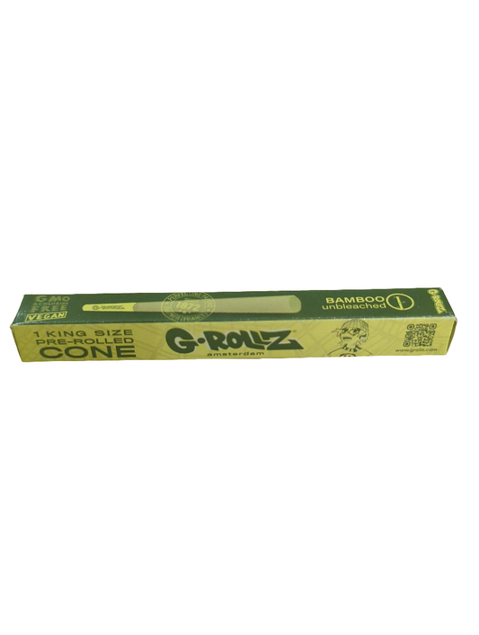G-ROLLZ - KS Bamboo Unbleached Pre-Rolled Single Cones 72pcs in Display