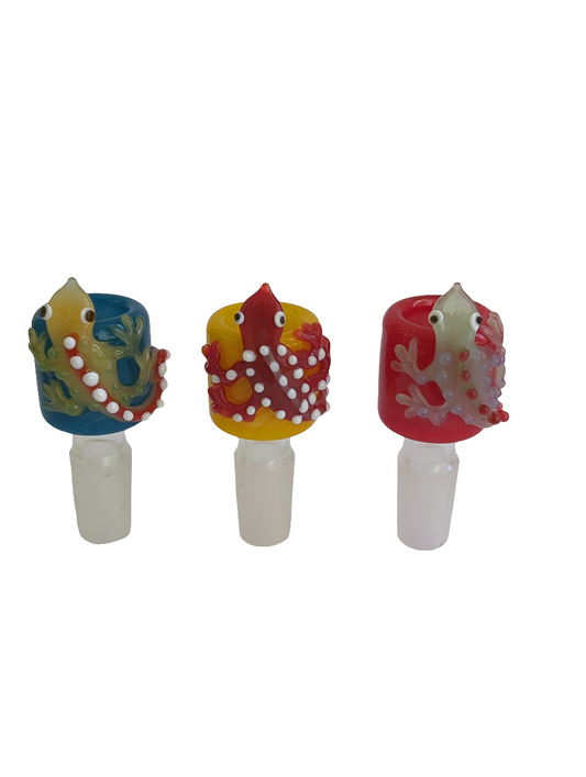 Glass cone mixed colour with lizard 14mm