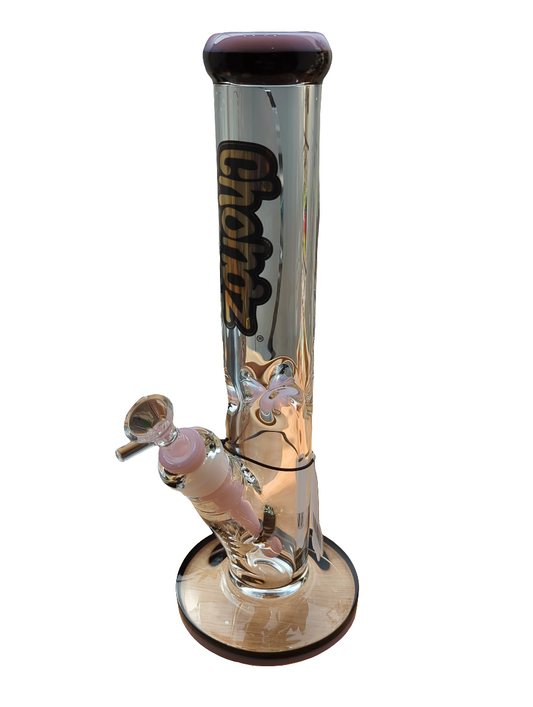 Chongz Glass 35cm "Bob" 5mm Pink Accent Waterpipe