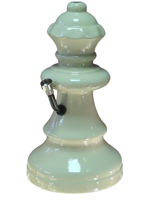 Ceramic CHESS Queen Bong WHITE 26cm