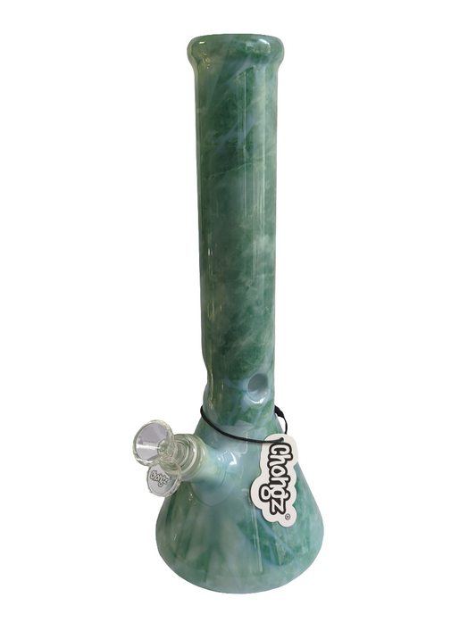 Chongz Glass 35cm 5mm "Tye Dye" Green Waterpipe