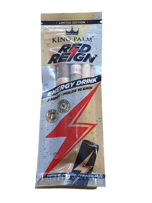 King Palm - Mini Rolls - 2 pack  - 1g - ENERGY DRINK - Red Reign - 10 Pack