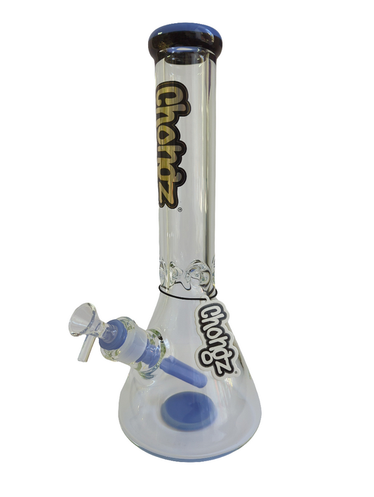 Chongz Glass 35cm "Vic" 9mm Blue Accent Waterpipe