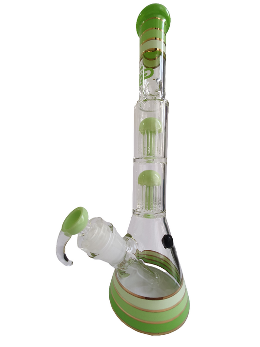Grace Glass Golden Line Green Beaker Bong H:46cm - :50mm Socket:29.2mm