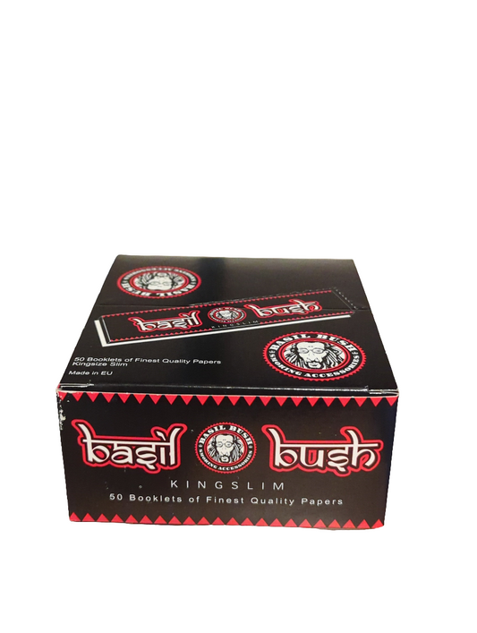 Basil Bush Rolling Papers Kingsize Slim - 50 Pack BOX