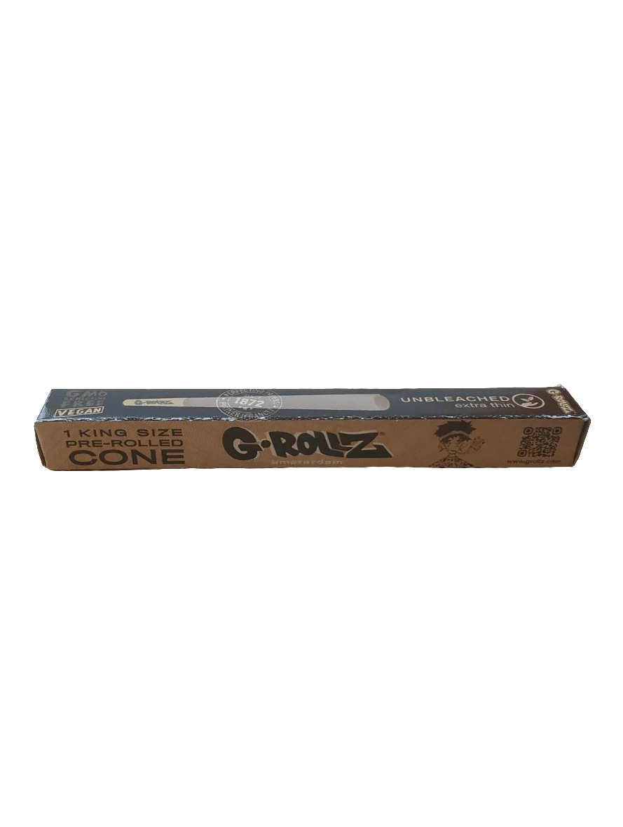 G-ROLLZ - KS Unbleached Extra Thin Pre-Rolled Single Cones Display 72pcs in Display