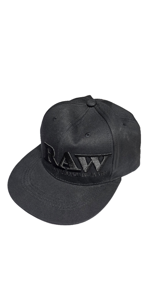 RAW Snapback Cap with Black Logo