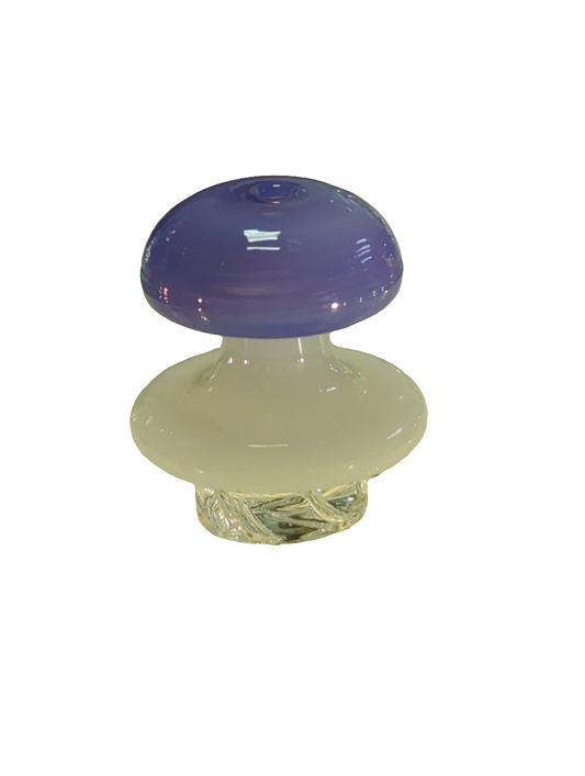 Head Happy - Mushroom Glass Carb Cap - 30mm OD - For 25mm Quartz Banger - Ben22 - Terp Pearl Spinner Cap