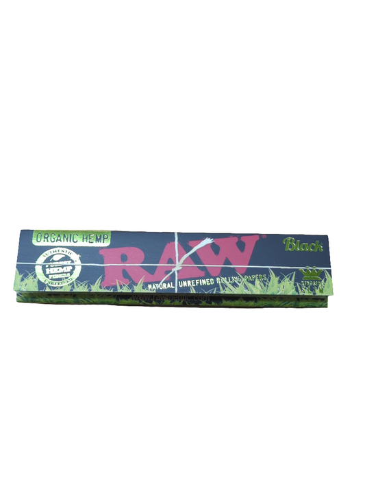 RAW BLACK ORGANIC HEMP Kingsize Slim Rolling Papers Single Pack