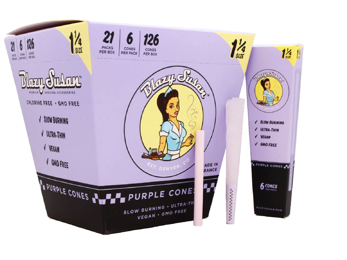 Blazy Susan 1 1/4 Purple Pre-Rolled Cones 6 Cones Per Pack