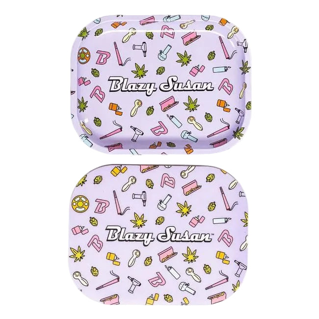 Blazy Susan Small Metal Rolling Tray + Magnetic Lid