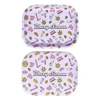 Blazy Susan Small Metal Rolling Tray + Magnetic Lid