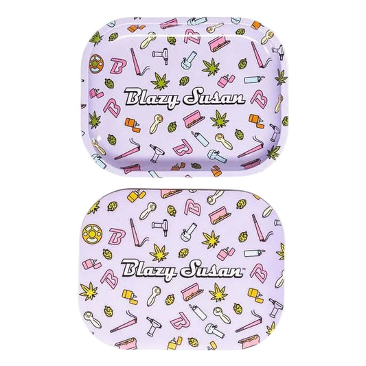 Blazy Susan Small Metal Rolling Tray + Magnetic Lid