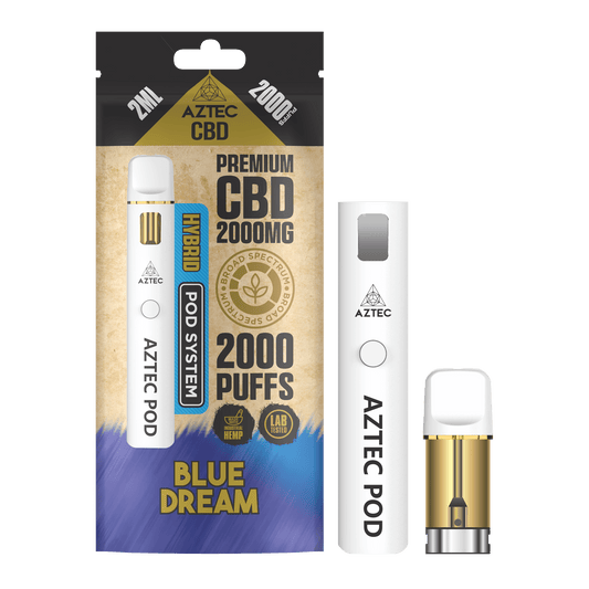 Aztec CBD 2000mg Broad Spectrum Starter Pro Pod Vape Kit 2000 Puffs - Blue Dream