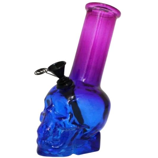 D&K Skull Design Glass Waterpipe 5.5 Inches - Assorted Colours