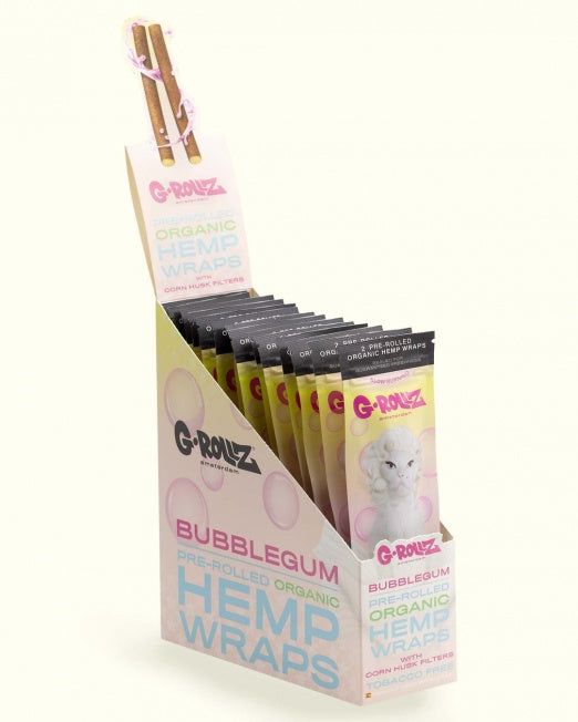 G-ROLLZ - 4x Bubblegum Hemp Wrap + Corn Husk Tip - 10 Pack