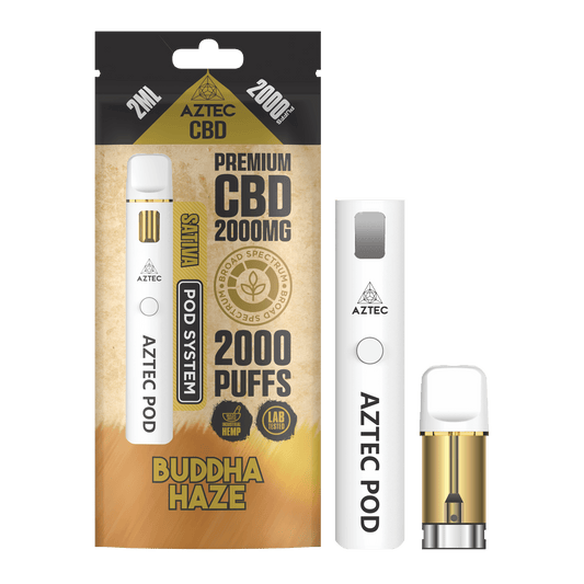 Aztec CBD 2000mg Broad Spectrum Starter Pro Pod Vape Kit 2000 Puffs - Buddha Haze