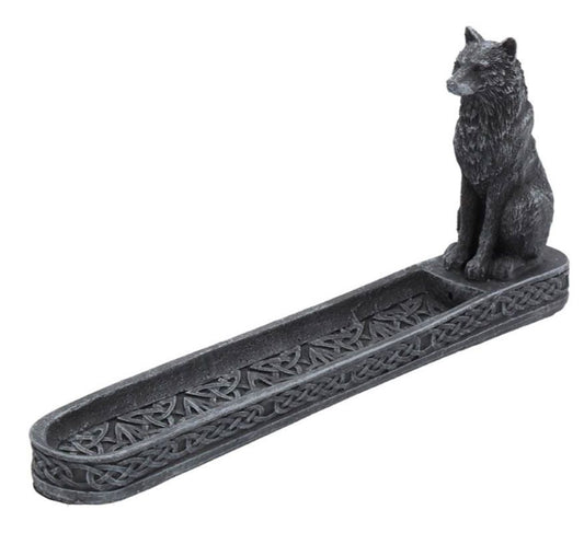 Catching The Scent Obsidian Wolf IncenseStick Burner 25cm