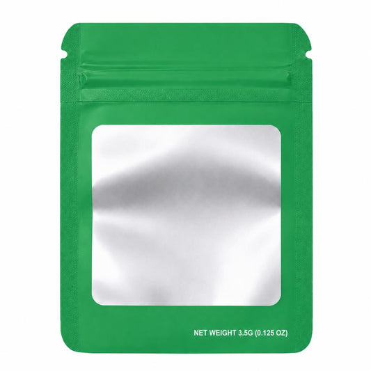 Chongz Plain Mylar Bag 3.5g with Square Window (50 Pack)