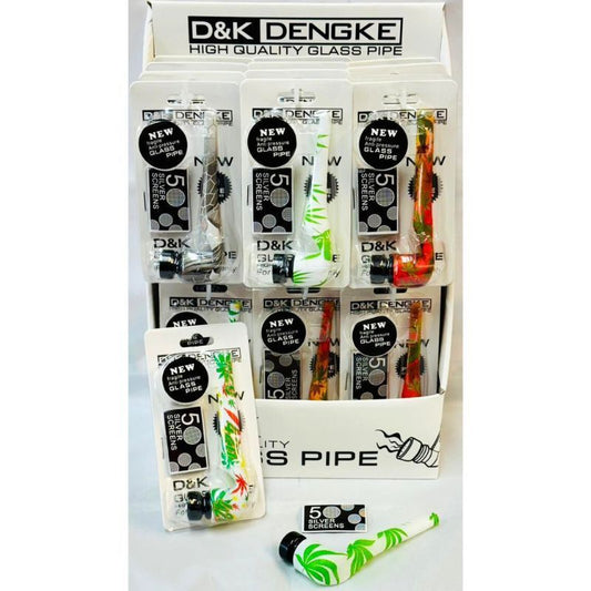 D&K Rasta Design Glass Pipe with Screen