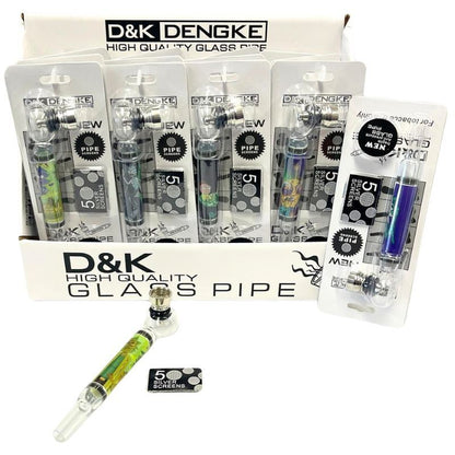 D&K Rick and Morty Design Glass Pipe with Silver Screen