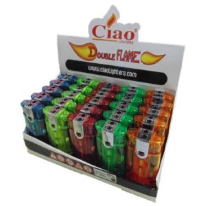 Double Flame Lighters - 1 x Tray of 25 -